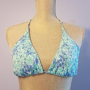 Blue & white snakeskin pattern bikini top